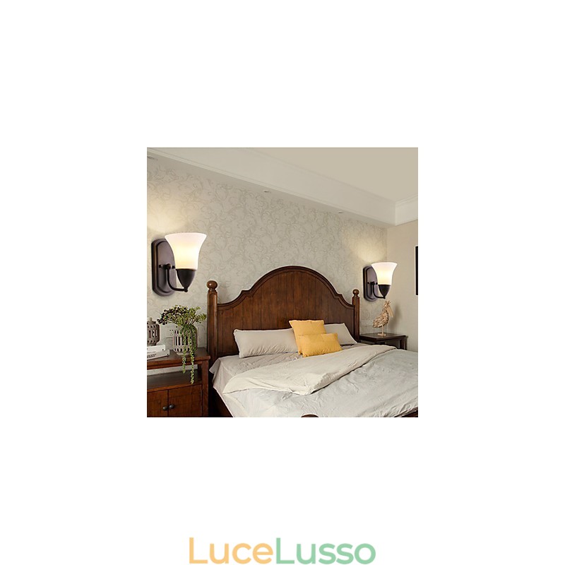 Finitura rustica in ossido nero per protezione degli occhi Applique da parete con luce ambientale