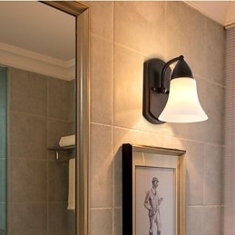 Finitura rustica in ossido nero per protezione degli occhi Applique da parete con luce ambientale