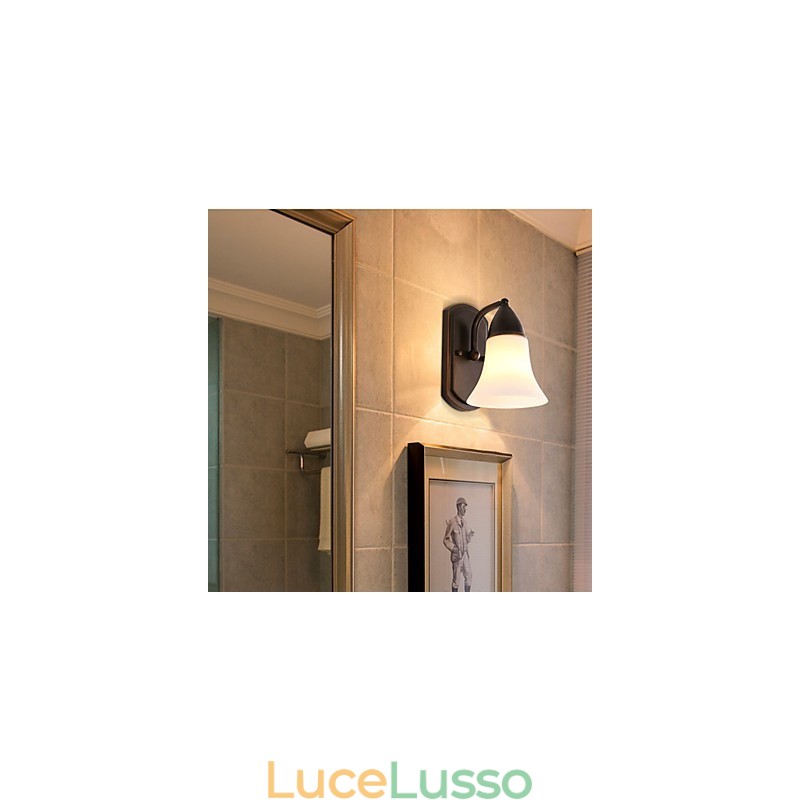Finitura rustica in ossido nero per protezione degli occhi Applique da parete con luce ambientale