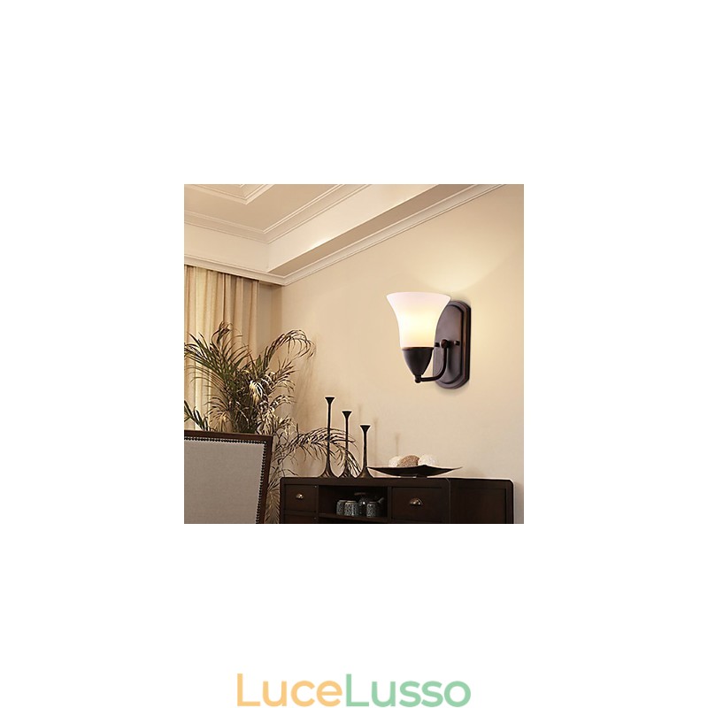 Finitura rustica in ossido nero per protezione degli occhi Applique da parete con luce ambientale