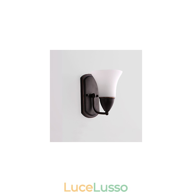 Finitura rustica in ossido nero per protezione degli occhi Applique da parete con luce ambientale