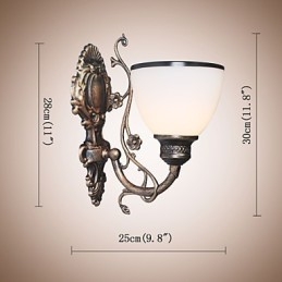 Semplice lampada da parete americana, lampada da comodino, lampada decorativa per soggiorno, lampada da parete creativa in ferro battuto in stile europeo