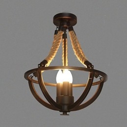 Lampada da soffitto americana retrò in corda semplice