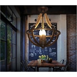 Lampada da soffitto americana retrò in corda semplice