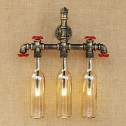 Applique da parete con luce ambientale in bronzo antico vintage country