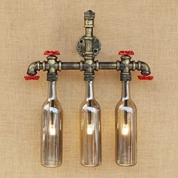 Applique da parete con luce ambientale in bronzo antico vintage country