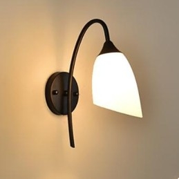 Lampada da comodino semplice americana nera da parete per camera da letto