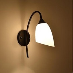 Lampada da comodino semplice americana nera da parete per camera da letto