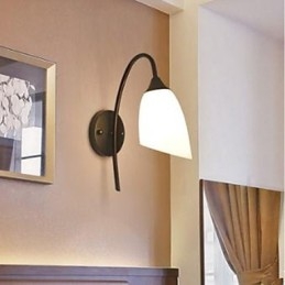 Lampada da comodino semplice americana nera da parete per camera da letto