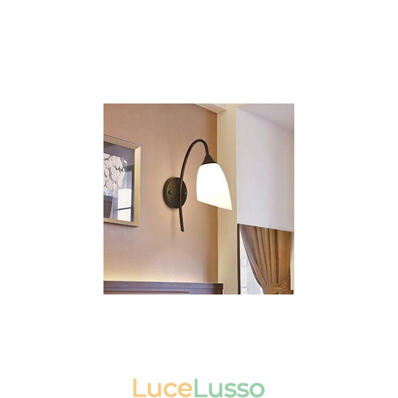 Lampada da comodino semplice americana nera da parete per camera da letto
