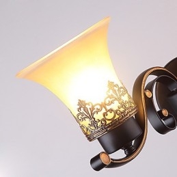 Lampada da parete vintage in metallo con vetro a due teste in stile americano per la sala mensa, soggiorno, ingresso, foyer, lampada da parete decorativa
