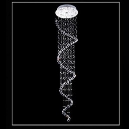 Lampadario a sospensione in cristallo, illuminazione a 5 luci, baldacchino in argento, lampade da soffitto in cristallo K9 trasparente, elica