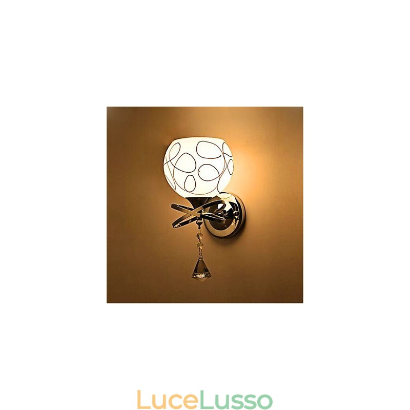 Lampada da comodino per camera da letto dell'hotel Lampada da parete in vetro minimalista moderna