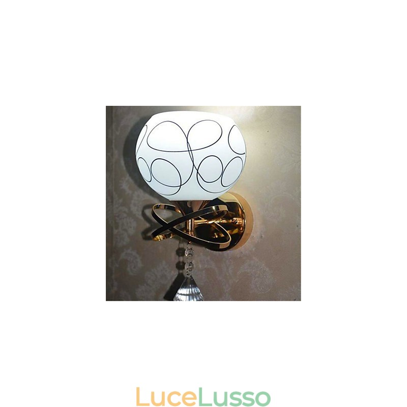 Lampada da comodino per camera da letto dell'hotel Lampada da parete in vetro minimalista moderna