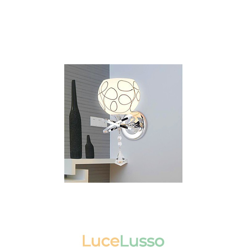 Lampada da comodino per camera da letto dell'hotel Lampada da parete in vetro minimalista moderna