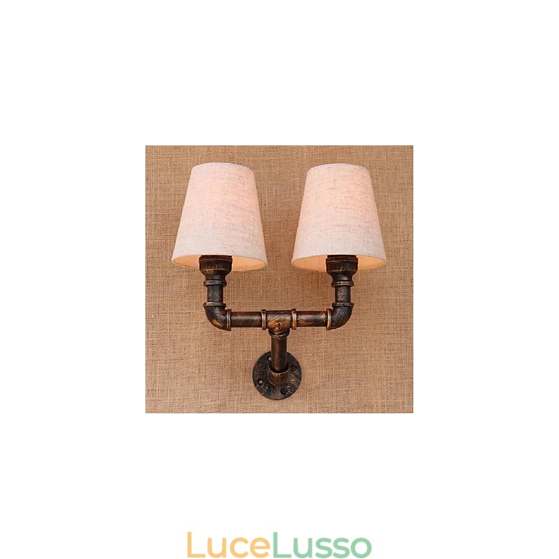 Applique da parete rustica in ottone per luce ambientale