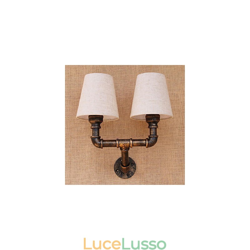 Applique da parete rustica in ottone per luce ambientale