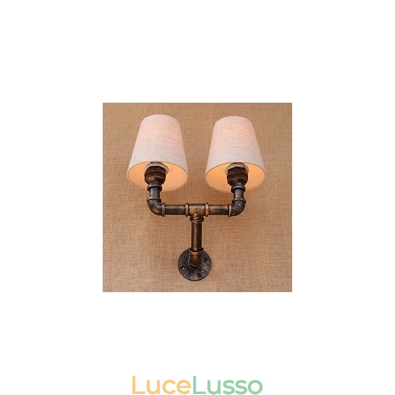 Applique da parete rustica in ottone per luce ambientale