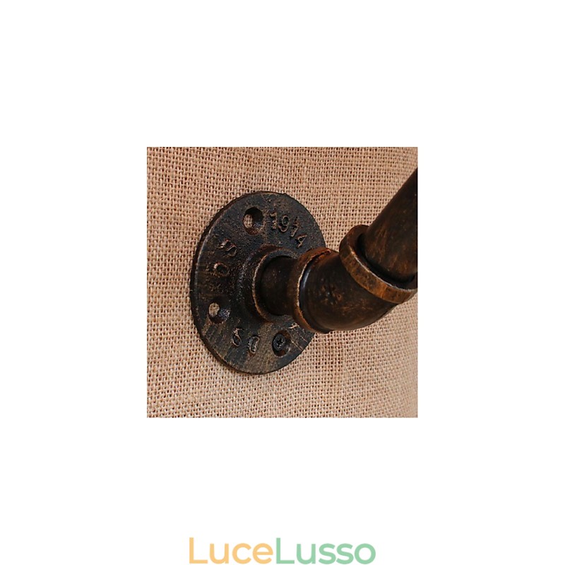 Applique da parete rustica in ottone per luce ambientale