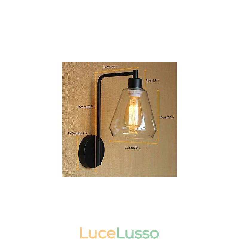 Finitura rustica in ossido nero per la luce ambientale del braccio oscillante