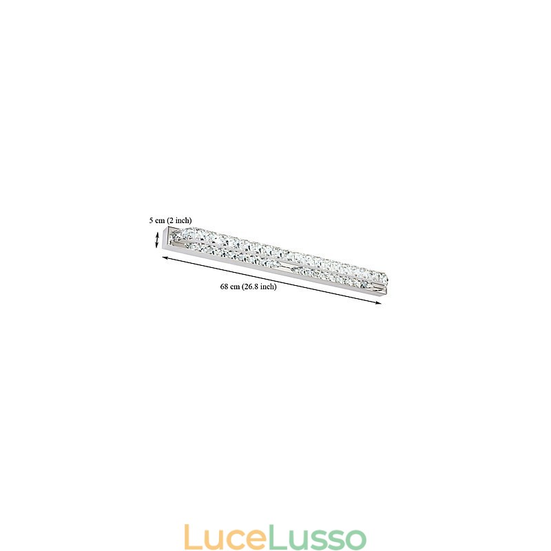 Lampada da specchio lunga di alta qualità Luci da bagno Applique in metallo e cristallo