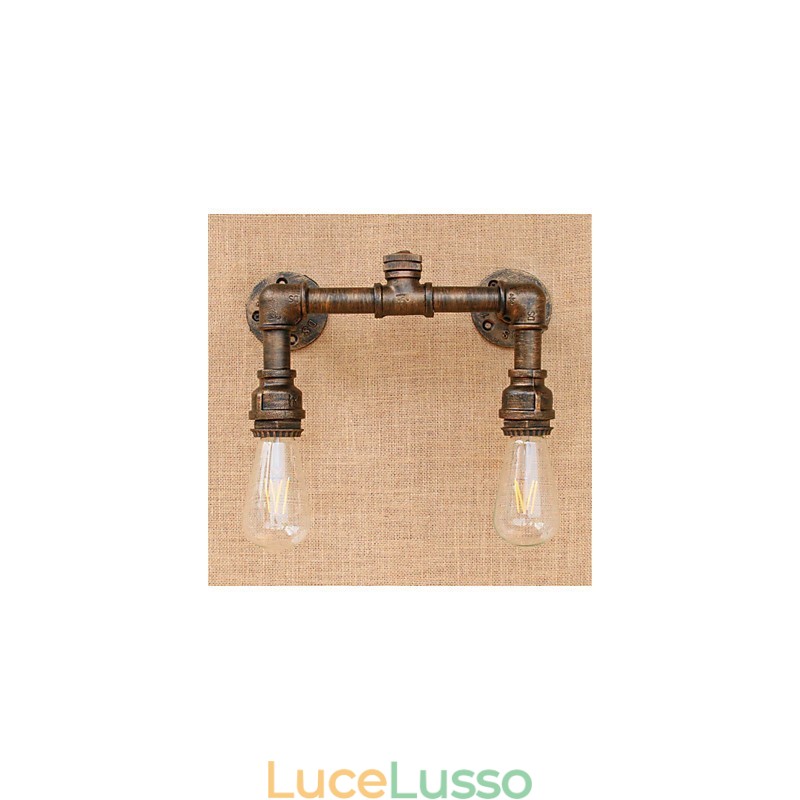 Pittura rustica in stile lodge country, caratteristica per applique da parete con luce ambientale