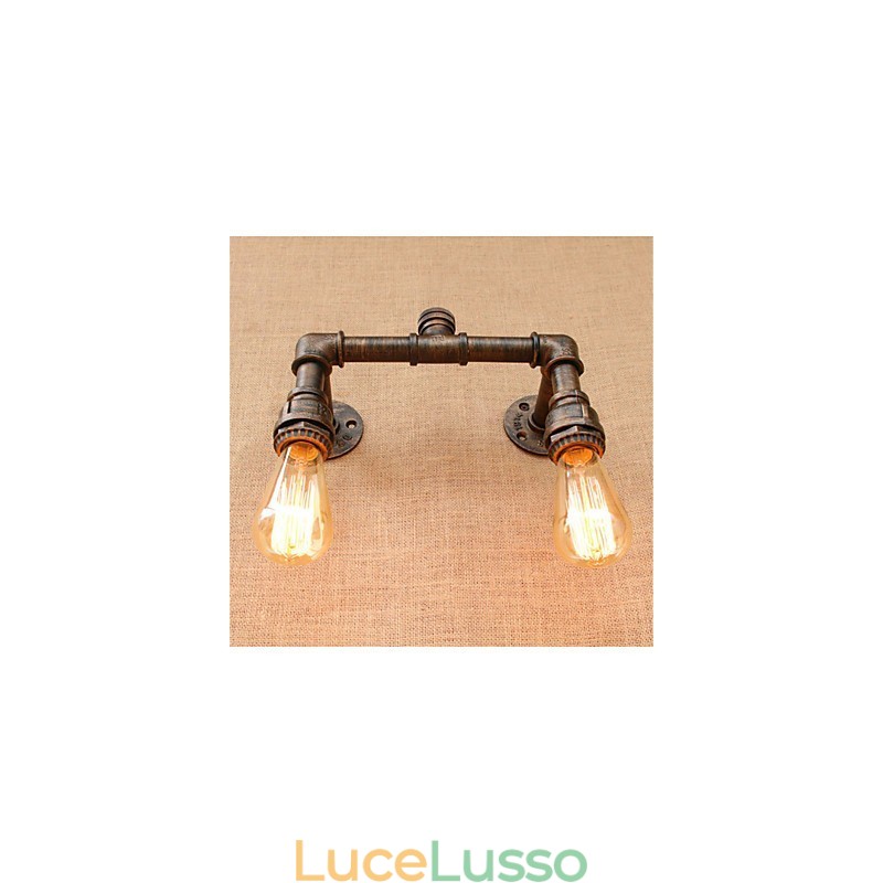 Pittura rustica in stile lodge country, caratteristica per applique da parete con luce ambientale