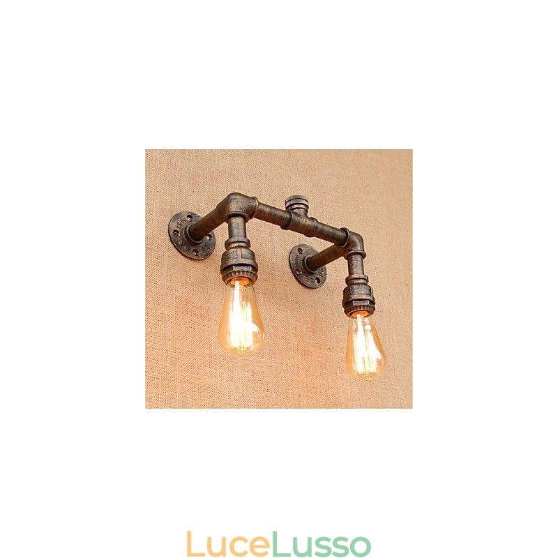 Pittura rustica in stile lodge country, caratteristica per applique da parete con luce ambientale