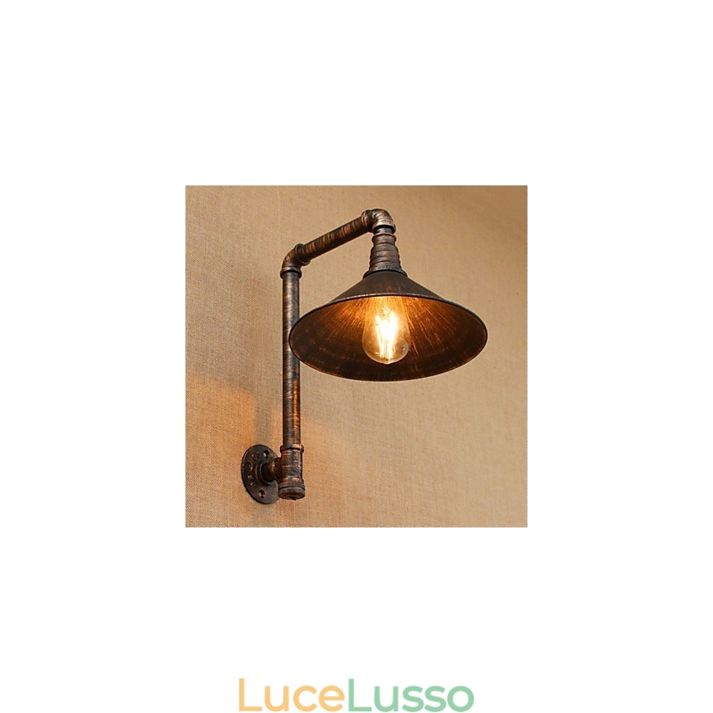 Applique da parete rustica in ottone anticato per luce ambientale, applique da parete