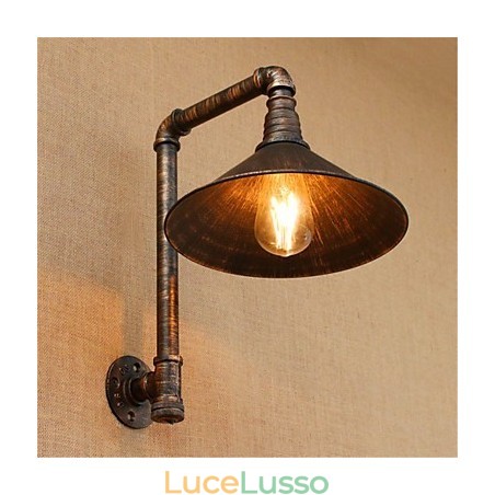 Applique da parete rustica in ottone anticato per luce ambientale, applique da parete Applique da parete rustica in ottone anticato per luce ambientale, applique da parete