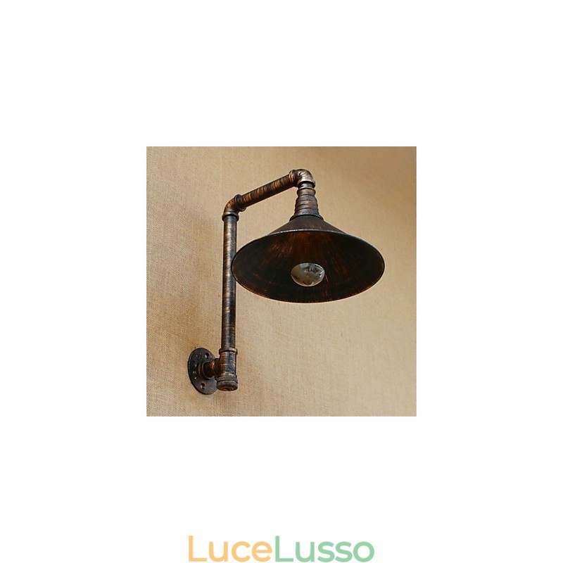 Applique da parete rustica in ottone anticato per luce ambientale, applique da parete