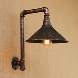 Applique da parete rustica in ottone anticato per luce ambientale, applique da parete