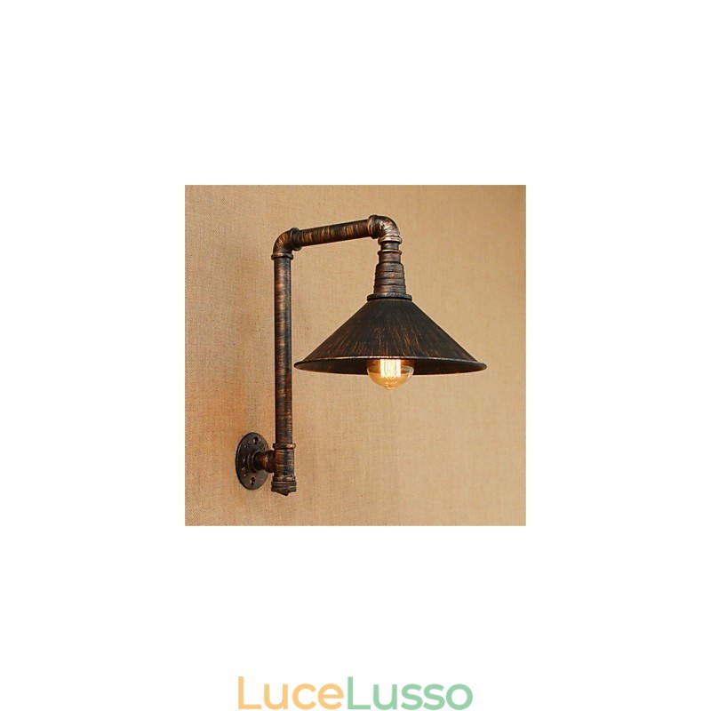Applique da parete rustica in ottone anticato per luce ambientale, applique da parete