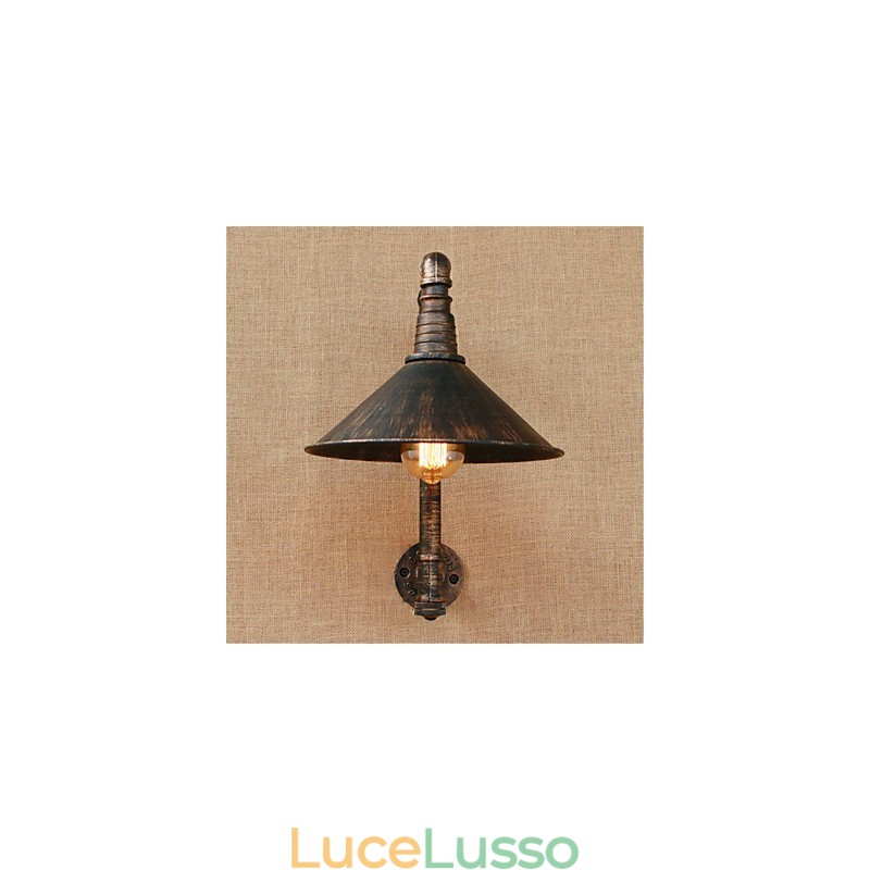 Applique da parete rustica in ottone anticato per luce ambientale, applique da parete