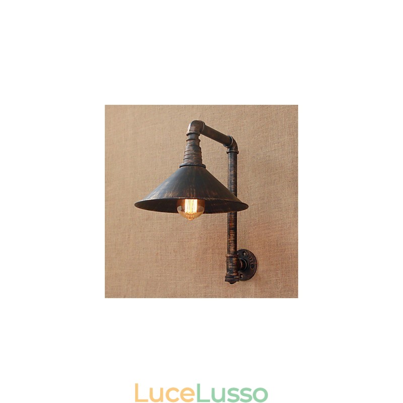 Applique da parete rustica in ottone anticato per luce ambientale, applique da parete