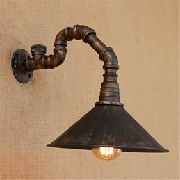 Finitura rustica in ossido nero per applique da parete con luce ambientale