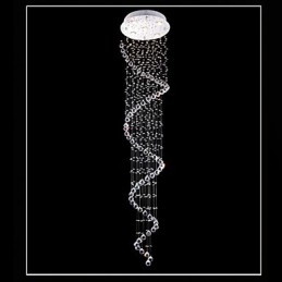 Lampadario a sospensione in cristallo, illuminazione a 5 luci, baldacchino in argento, lampade da soffitto in cristallo K9 trasparente, elica