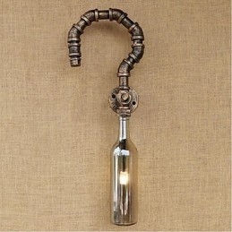 Lampada da parete retrò American Village Creative Industry Wind Designer Water Bottle Wall Light Grigio