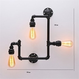 Applique da parete vintage in tubo industriale nero luci creative ristorante caffetteria bar decorazione illuminazione con 3 luci finitura verniciata