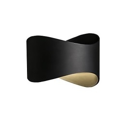 Moderna finitura in ossido nero contemporanea caratteristica per applique da parete in stile mini con luce ambientale