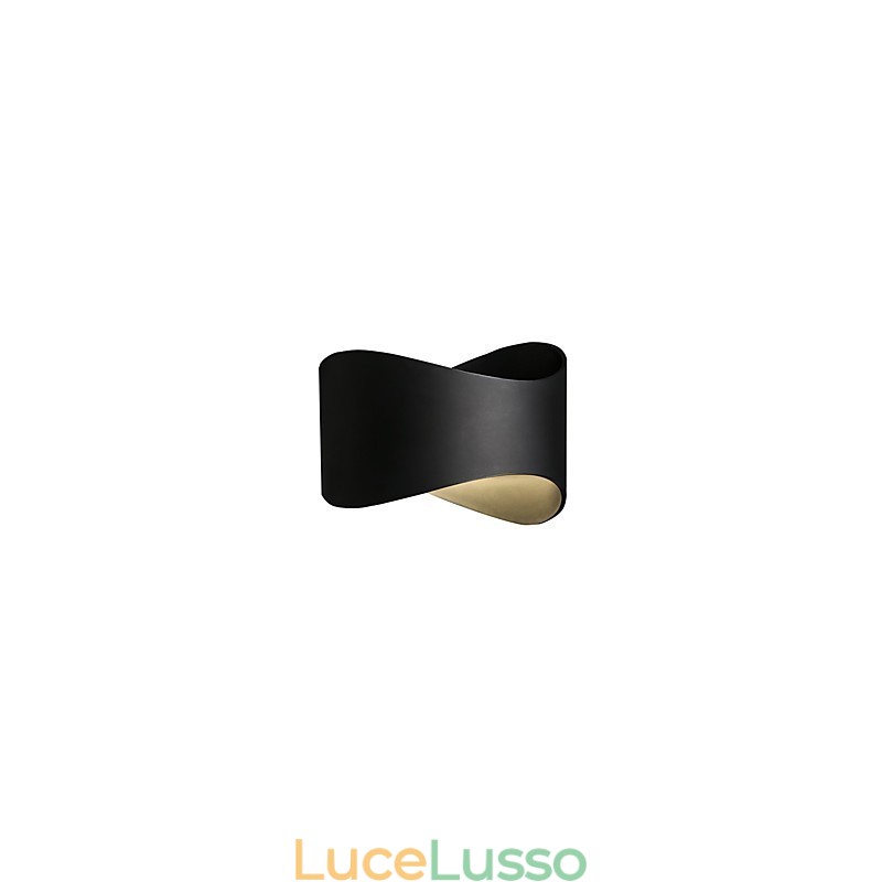 Moderna finitura in ossido nero contemporanea caratteristica per applique da parete in stile mini con luce ambientale