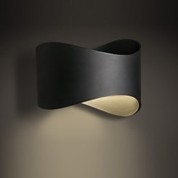 Moderna finitura in ossido nero contemporanea caratteristica per applique da parete in stile mini con luce ambientale