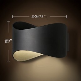Moderna finitura in ossido nero contemporanea caratteristica per applique da parete in stile mini con luce ambientale