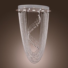 Lampadario moderno contemporaneo in cristallo cromato a filo