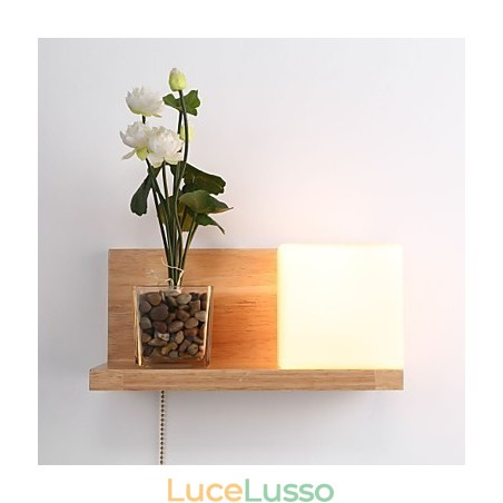 Applique da parete in legno Max Country Style con interruttore