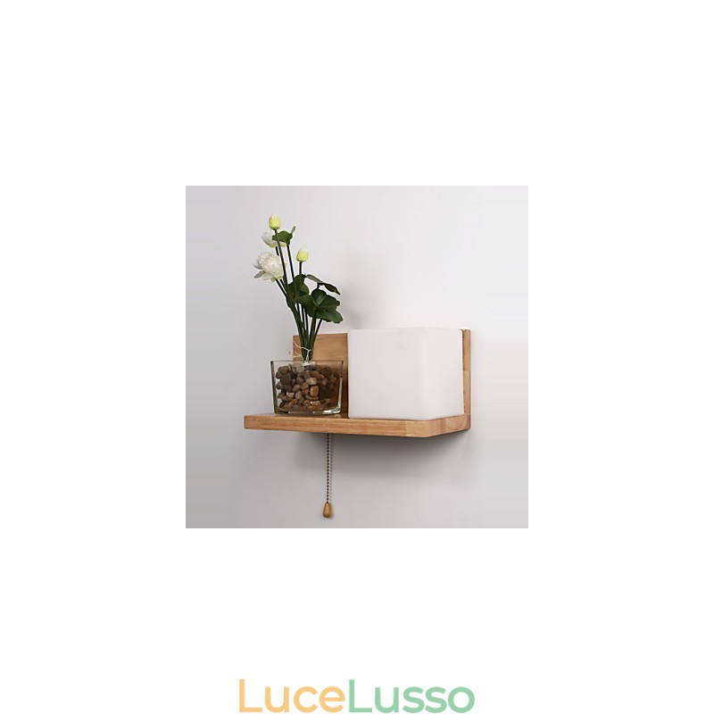 Applique da parete in legno Max Country Style con interruttore