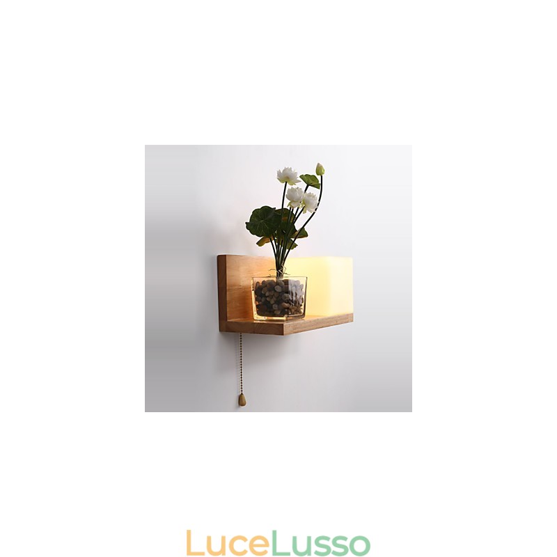 Applique da parete in legno Max Country Style con interruttore