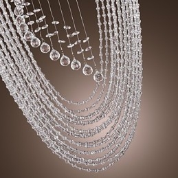 Lampadario moderno contemporaneo in cristallo cromato a filo