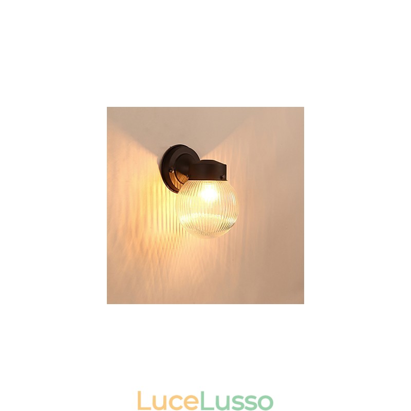 Moderna finitura in ossido nero contemporanea caratteristica per applique da parete in stile mini con luce ambientale