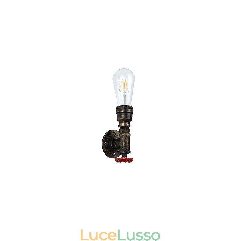 Applique da parete rustica in ottone antico tradizionale classico per luce ambientale
